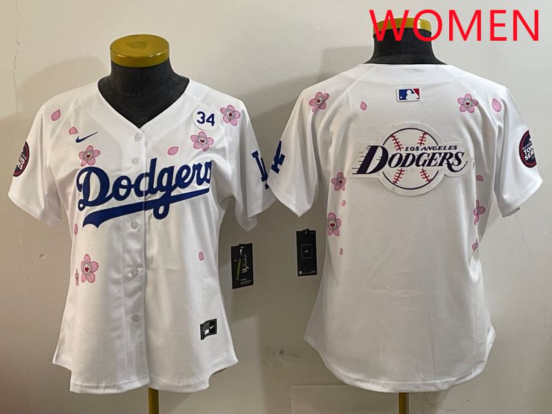Women Los Angeles Dodgers Blank White Sakura Edition 2025 Nike MLB Jersey style 29
